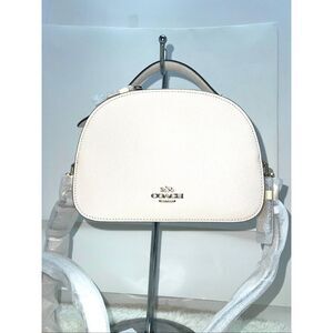 🎁New! Coach Serena Satchel Crossbody handbag In Crossgrain Leather Chalk/White